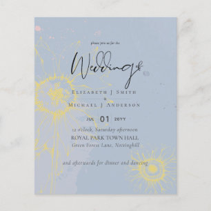 LOWEST PRICED Sunflower Dusty Blue Wedding  Flyer