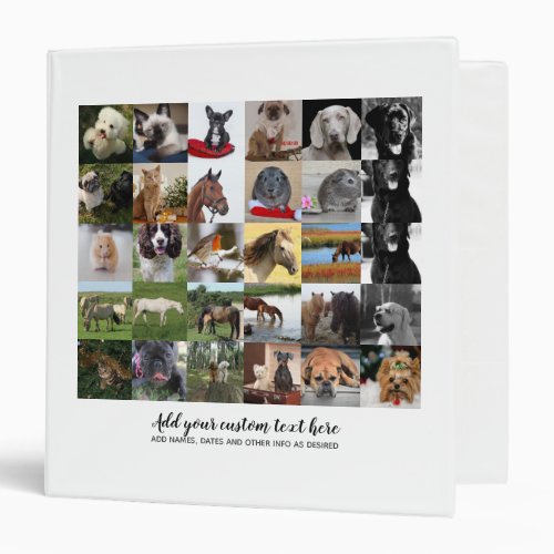 Lowest Prices 35 x PHOTOS Collage and Custom Text 3 Ring Binder