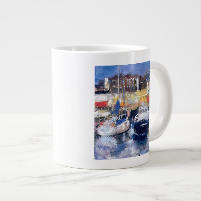Lowestoft Harbour View Large Coffee Mug (Front Right)
