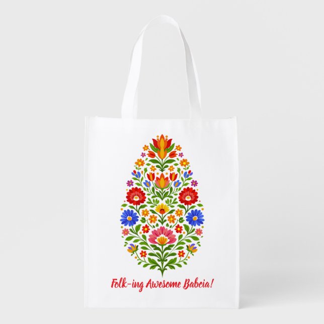 Lowicz Bloom Crest Grocery Bag (Front)