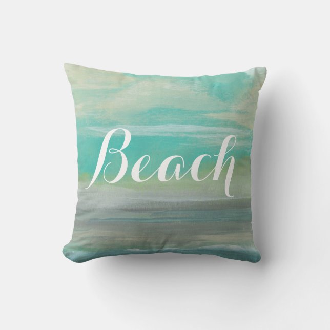Lowland Beach I Throw Pillow (Front)