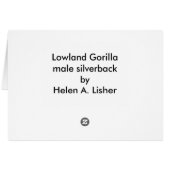 Lowland silverback gorilla walking cards (Back Horizontal)