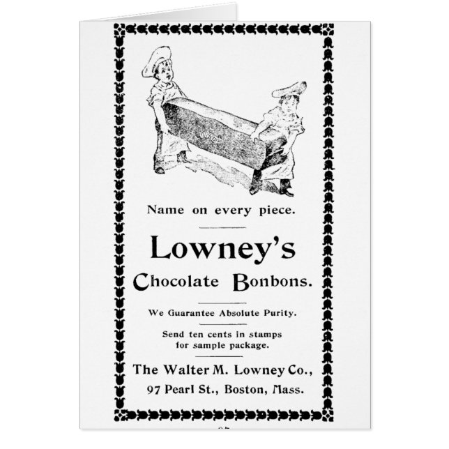Lowney's Chocolate Bonbons Cards (Front)