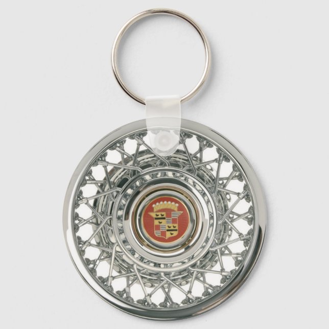 Lowrider Cadillac Low Rider Caddy Wire Wheels Keychain (Front)