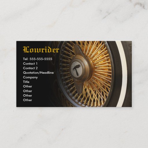 Customizable Lowrider Car Club Business Card