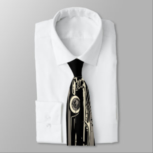 Lowrider Car Flow Fire Necktie (Black)