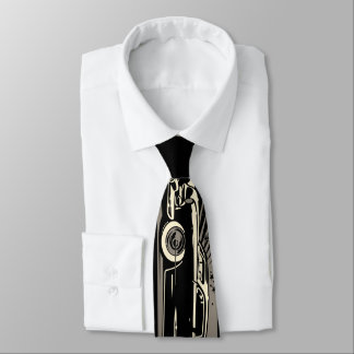 Lowrider Car Flow Fire Necktie (Black)