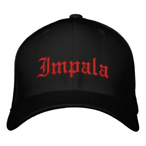 Lowrider Chevrolet Impala Old School Low Rider Red Embroidered Baseball Cap