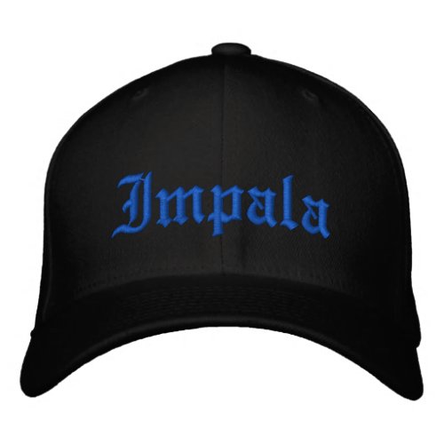 Lowrider Chevy Impala Old School Low Rider Blue Embroidered Baseball Cap
