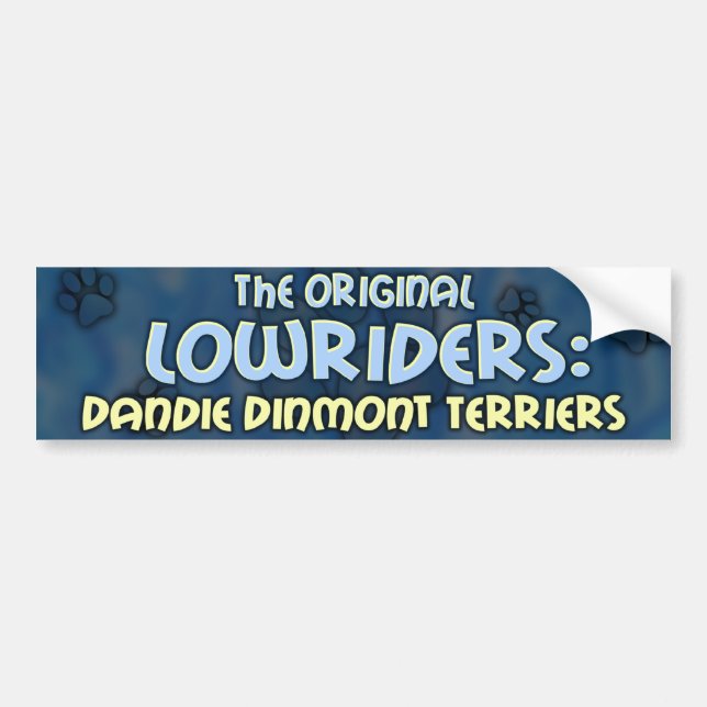 Lowrider Dandie Dinmont Terrier Bumper Sticker (Front)