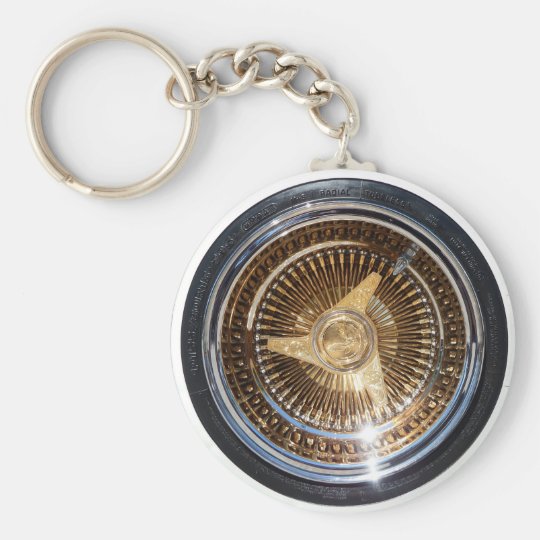 Lowrider Gold Wire Wheels Keychain Zazzle