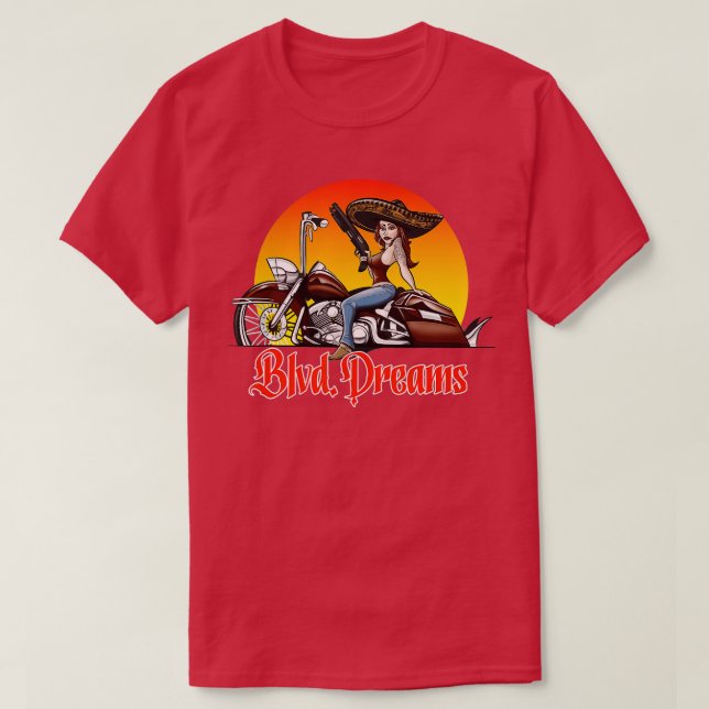 Lowrider Motorcycle Blvd  T-Shirt (Design Front)