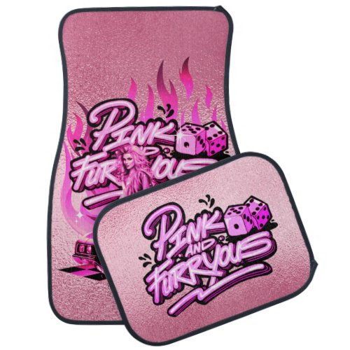 Lowrider Racer Babes Pink Graffiti Gambler Flames  Car Floor Mat