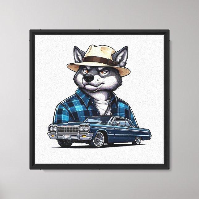 Lowrider Wolf Canvas Print (Front)