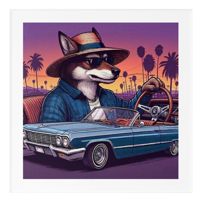 Lowrider Wolfy Acrylic Print (Front)