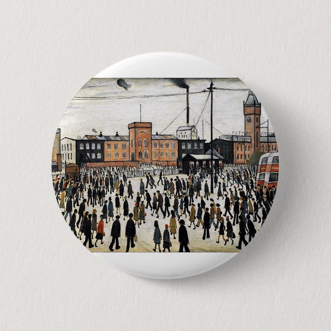 lowry going to work design button (Front)