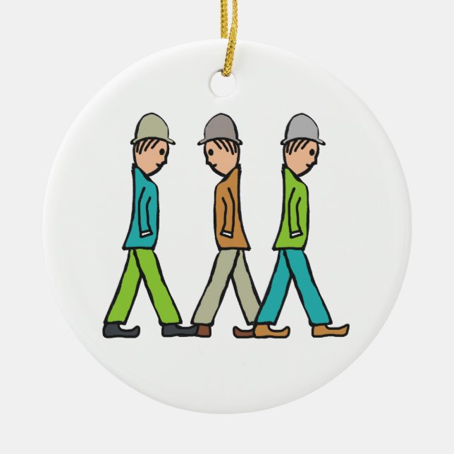 Lowry Matchstick Men Ceramic Ornament (Front)