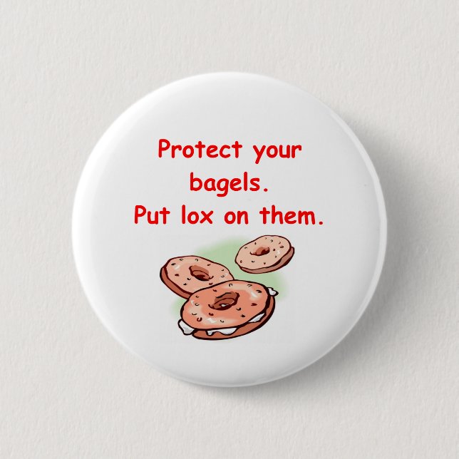 lox and bagels button (Front)
