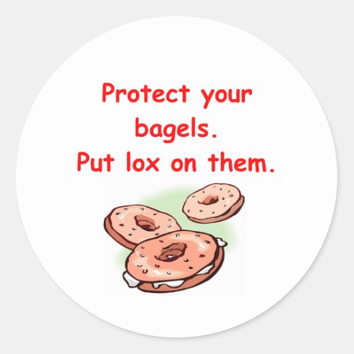 lox and bagels classic round sticker