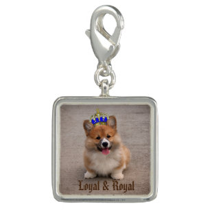 Loyal and Royal Corgi Puppy Photo Charm