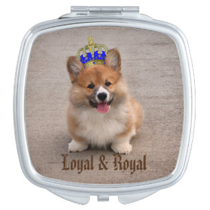 Loyal and Royal Corgi Puppy Photo Compact Mirror