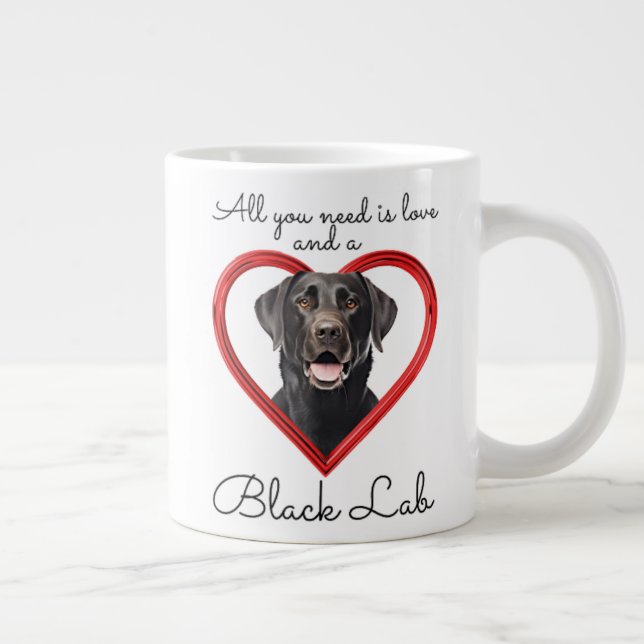 Loyal Black Lab Giant Coffee Mug (Right)