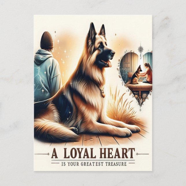 Loyal Companion At Sunset Postcard (Front)