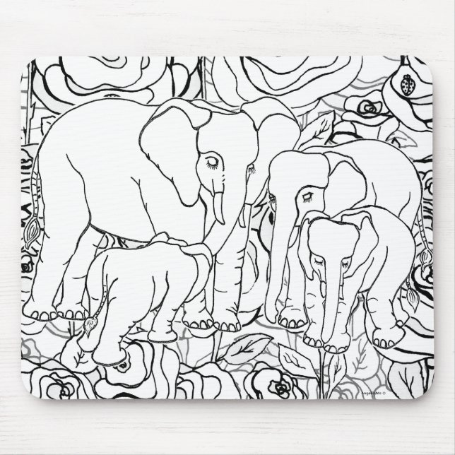 Loyal Elephants Mouse Pad (Front)