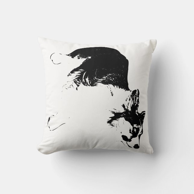 Loyal Eyes in Autumn Calm Throw Pillow (Front)