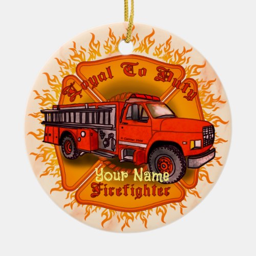 Loyal Firefighter Ceramic Ornament