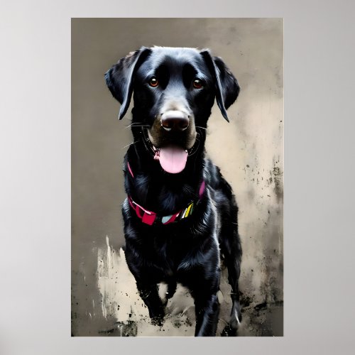 Loyal Labrador Retriever Illustration Poster