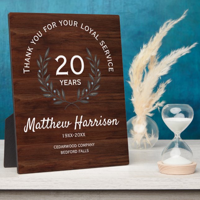 Loyal Long Service Appreciation Award. Personalize Plaque (Side)