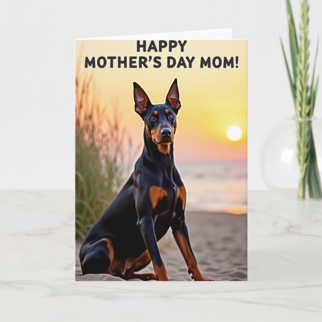 Loyal Mothers Day Sunset Dog Card (Front)