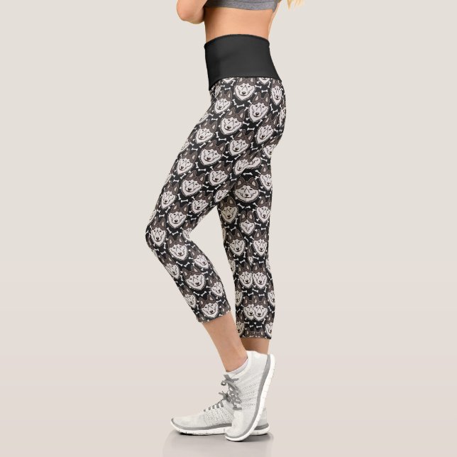 Loyal Siberian Husky Arctic Sled Dog Pet Puppy Capri Leggings (Left)