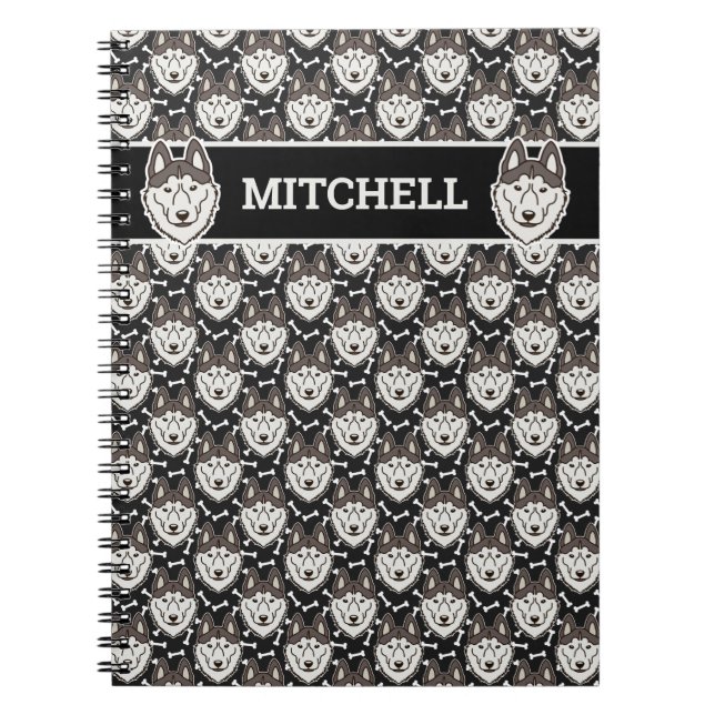 Loyal Siberian Husky Arctic Sled Dog Pet Puppy Notebook (Front)
