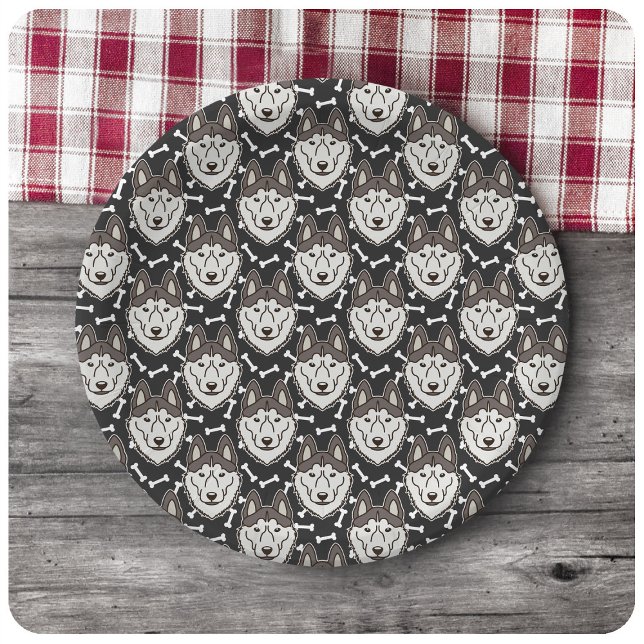 Loyal Siberian Husky Arctic Sled Dog Pet Puppy Paper Plates (Creator Uploaded)