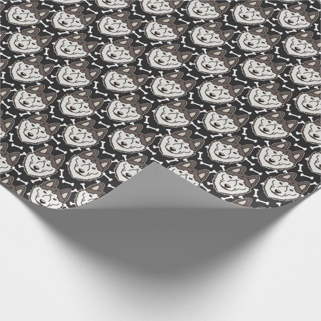 Loyal Siberian Husky Arctic Sled Dog Pet Puppy Wrapping Paper (Corner)