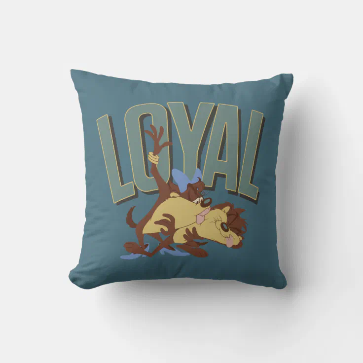 Loyal Tasmanian She-Devil & TAZ™ Throw Pillow | Zazzle