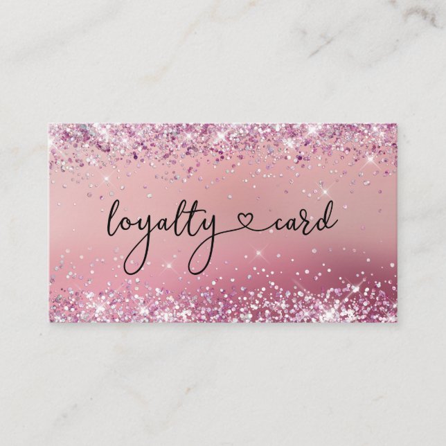 Loyalität Karte Glitter 5 Nails Lashes Beauty Business Card (Front)