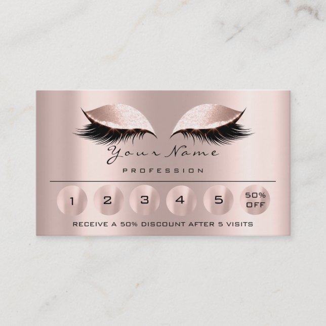 Loyality 6 Makeup Esthetician Eyelash Rose Business Card (Front)
