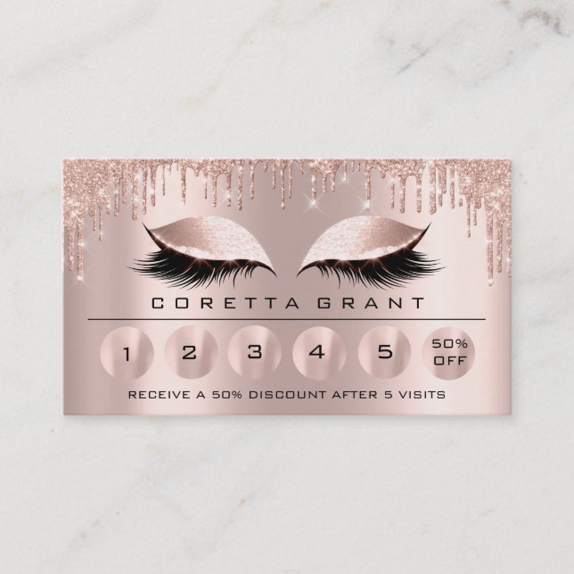 Loyality 6 Makeup Esthetician Eyelash Rose Social Business Card (Front)