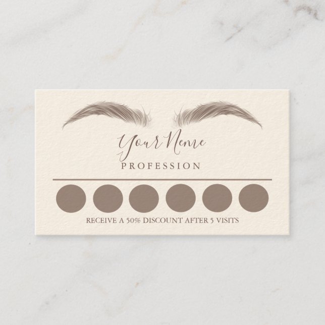 Loyality 6 Makeup Eyebrow Eyes Lashes Business Car Card (Front)