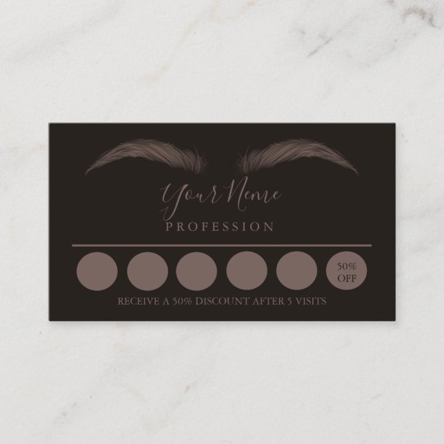Loyality 6 Makeup Eyebrow Eyes Lashes Business Card (Front)