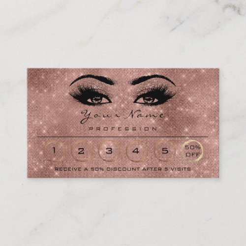 Loyality 6 Makeup Eyebrow Eyes Lashes Rose Spark Business Card