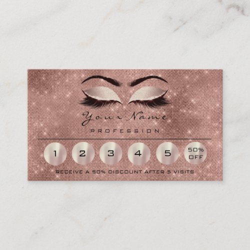 Loyality 6 Makeup Eyebrow Eyes Lashes Rose Spark Business Card