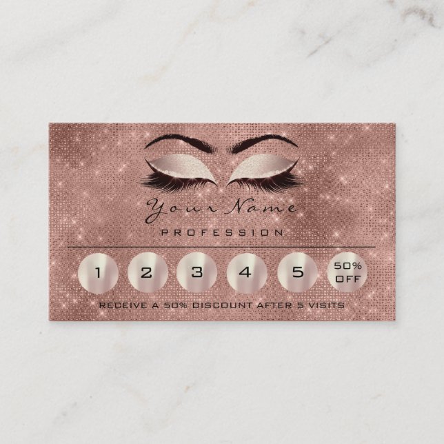 Loyality 6 Makeup Eyebrow Eyes Lashes Rose Spark Business Card (Front)