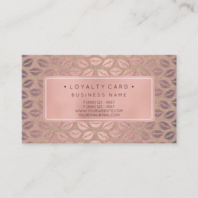 Loyality Card 6 Punch Customer Beauty Salon Lips (Front)