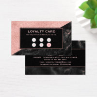 Loyality Card Rose Gold Marble Beauty Salon Custom
