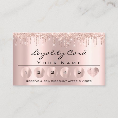 Loyaliy 6 Esthetician MAKEUP Rose Pink Heart Lash Business Card