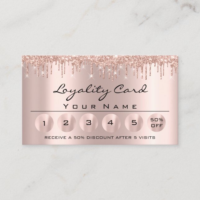 Loyaliy 6 Professional  Esthetician Rose Drips Business Card (Front)